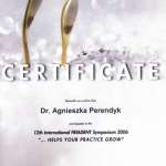 Certyfikat udziału w kongresie Dr Agnieszka Laskus